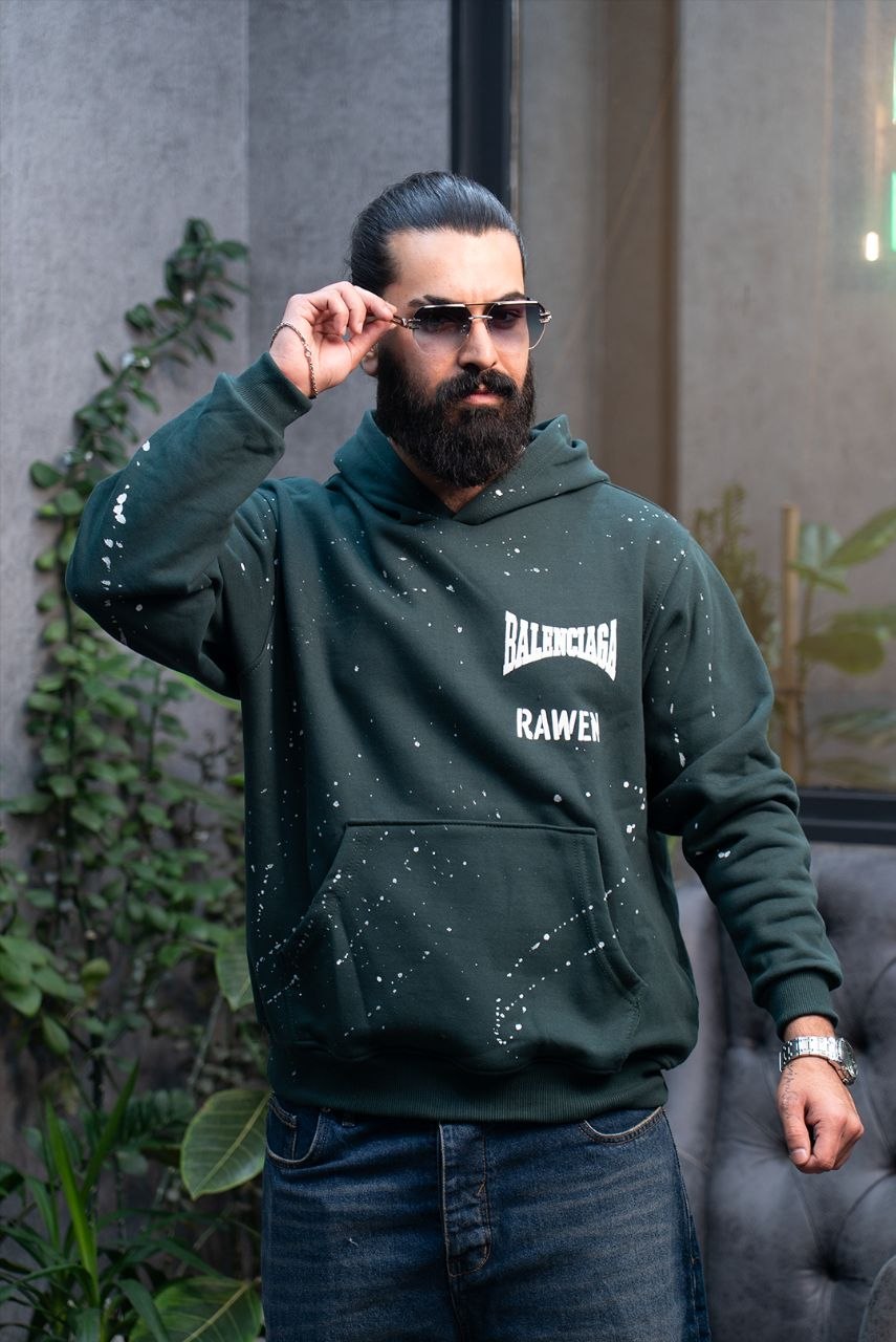 هودی مردانه اورسایز طرح رنگ Balenciaga
