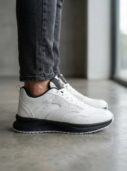 کتونی زارا Zara مدل 1024 رنگ سفید مشکی | فوق‌العاده سبک و راحت مناسب استفاده روزمره