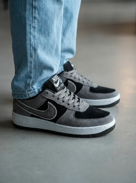 کتونی نایک ایرفورس Airforce مدل 1031 رنگ طوسی مشکی | طراحی سبک و فوق‌العاده راحت